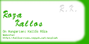 roza kallos business card